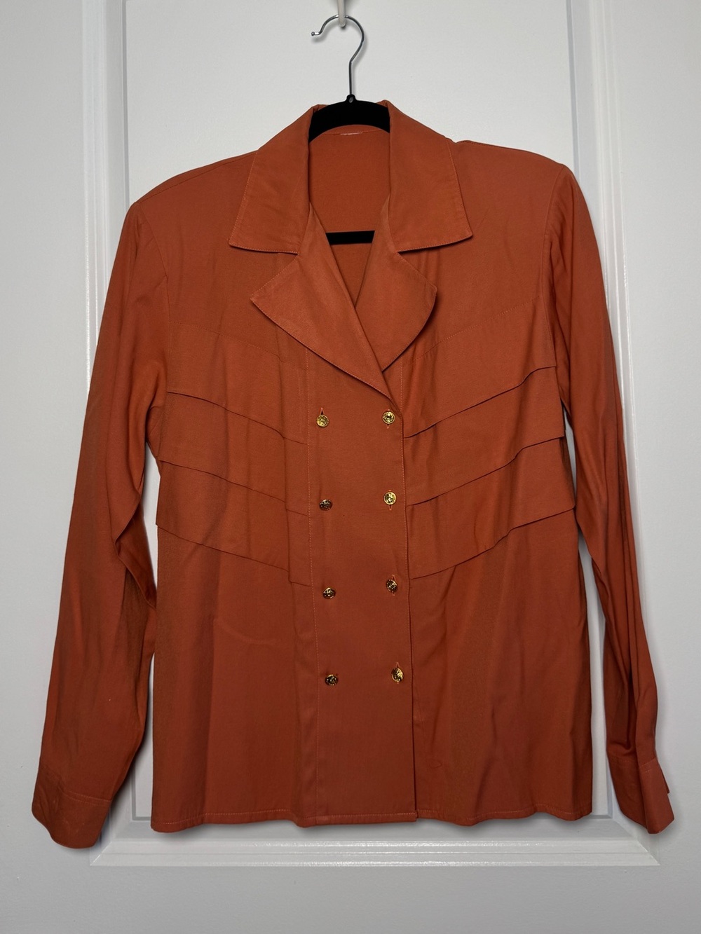 Sezane Terracotta Button Top